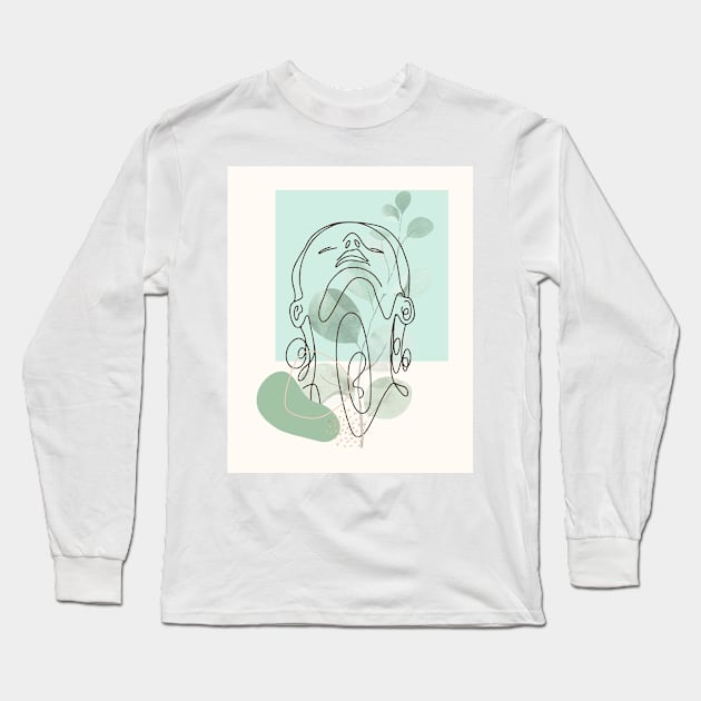 Breathe Man Line Art Long Sleeve T-Shirt by marknprints